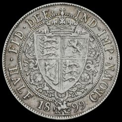 1899 Queen Victoria Veiled Head Silver Half Crown Reverse