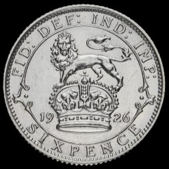 1926 George V Silver Sixpence Reverse