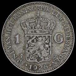 Netherlands 1928 Silver 1 Gulden Reverse