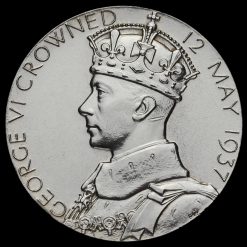 1937 King George VI and Queen Elizabeth Silver Coronation Medal Obverse