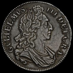 1695 William III Early Milled Silver Septimo Crown Obverse