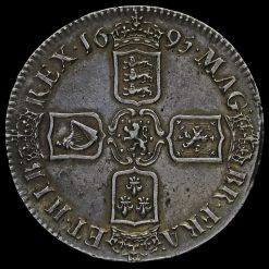 1695 William III Early Milled Silver Septimo Crown Reverse