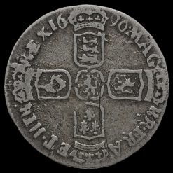 1696 William III Early Milled Silver Sixpence Reverse