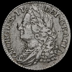 1743 George II Early Milled Silver Shilling Obverse