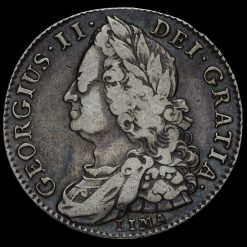 1745 George II Early Milled Silver Lima Half Crown Obverse