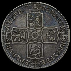 1745 George II Early Milled Silver Lima Half Crown Reverse