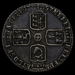 1757 George II Early Milled Silver Sixpence Reverse