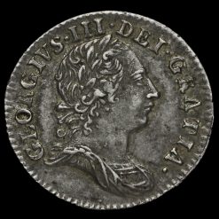 1763 George III Early Milled Silver Maundy Threepence Obverse