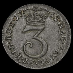 1763 George III Early Milled Silver Maundy Threepence Reverse