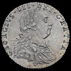 1787 George III Early Milled Silver Sixpence Obverse