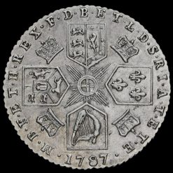 1787 George III Early Milled Silver Sixpence Reverse