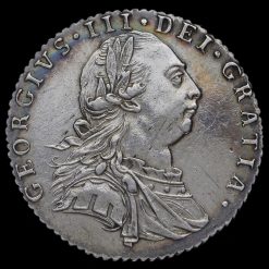 1787 George III Early Milled Silver Sixpence Obverse