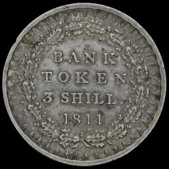 1811 George III Silver Three Shillings Bank Token Reverse