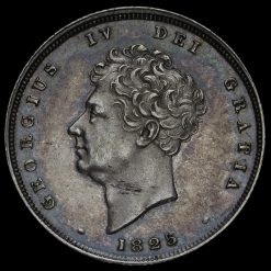 1825 George IV Bare Head Milled Silver Shilling Obverse