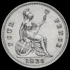 1836 William IV Milled Silver Fourpence / Groat Reverse
