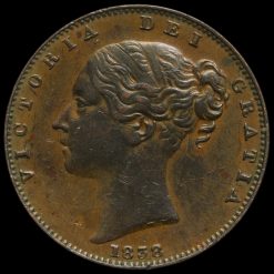1838 Queen Victoria Young Head Copper Farthing Obverse