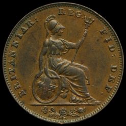 1838 Queen Victoria Young Head Copper Farthing Reverse