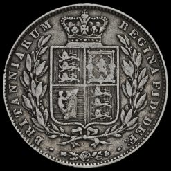 1845 Queen Victoria Young Head Silver Half Crown Obverse