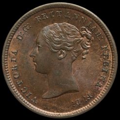 1847 Queen Victoria Young Head Half Farthing Obverse