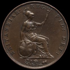 1857 Queen Victoria Young Head Copper Halfpenny Reverse