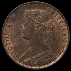1861 Queen Victoria Bun Head Halfpenny Obverse