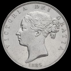 1885 Queen Victoria Young Head Silver Half Crown Obverse