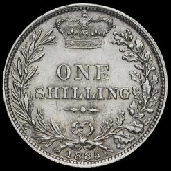 1885 Queen Victoria Young Head Silver Shilling Reverse