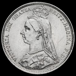 1887 Queen Victoria Jubilee Head Silver Wreath Sixpence Obverse