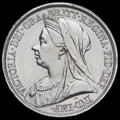 1893 Queen Victoria Veiled Head Silver LVI Crown Obverse