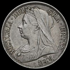 1895 Queen Victoria Veiled Head Silver Half Crown Obverse