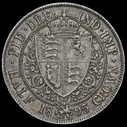 1895 Queen Victoria Veiled Head Silver Half Crown Reverse