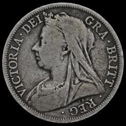1901 Queen Victoria Veiled Head Silver Half Crown Obverse