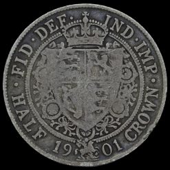 1901 Queen Victoria Veiled Head Silver Half Crown Reverse