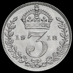 1918 George V Silver Threepence Reverse