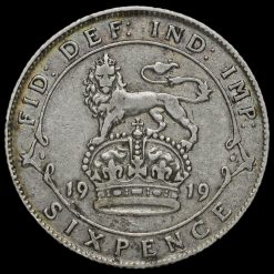 1919 George V Silver Sixpence Reverse