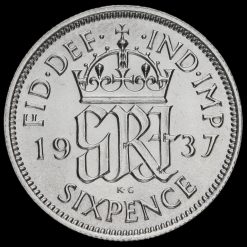 1937 George VI Silver Sixpence Reverse