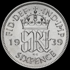 1939 George VI Silver Sixpence Reverse