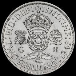 1942 George VI Silver Two Shilling Coin / Florin Reverse