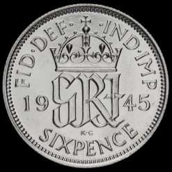 1945 George VI Silver Sixpence Reverse