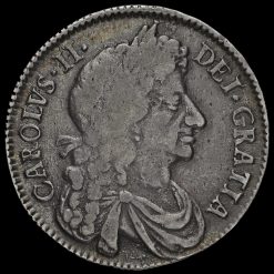 1676 Charles II Early Milled Silver Half Crown Obverse