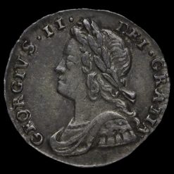 1732 George II Early Milled Silver Maundy Penny Obverse