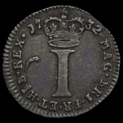 1732 George II Early Milled Silver Maundy Penny Reverse