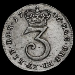 1746 George II Early Milled Silver Maundy Threepence Reverse