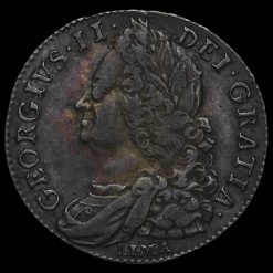1746 George II Early Milled Silver Lima Half Crown Obverse