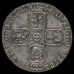 1758 George II Early Milled Silver Sixpence Reverse