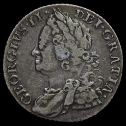 1758 George II Early Milled Silver Shilling Obverse