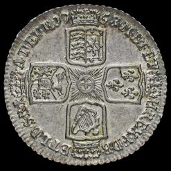 1758 George II Early Milled Silver Shilling Reverse