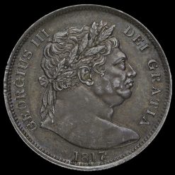 1817 George III Milled Silver 'Bull Head' Half Crown Obverse