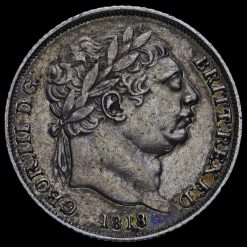 1818 George III Milled Silver Sixpence Obverse