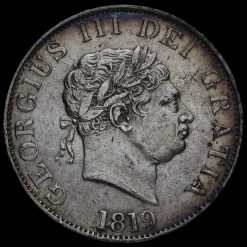 1819 George III Milled Silver Half Crown Obverse